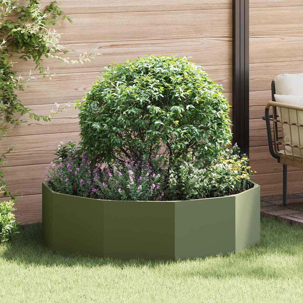 Plantenbak Olijf Groen 120 x 120 x 35 cm Staal is nu te koop bij PeponiXL, paradijselijk wonen!