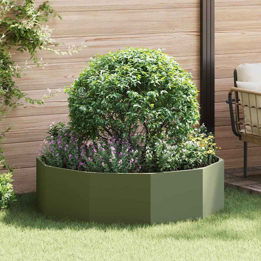 Plantenbak Olijf Groen 120 x 120 x 35 cm Staal is nu te koop bij PeponiXL, paradijselijk wonen!