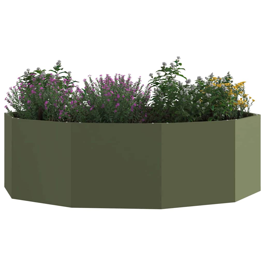 Plantenbak Olijf Groen 120 x 120 x 35 cm Staal is nu te koop bij PeponiXL, paradijselijk wonen!
