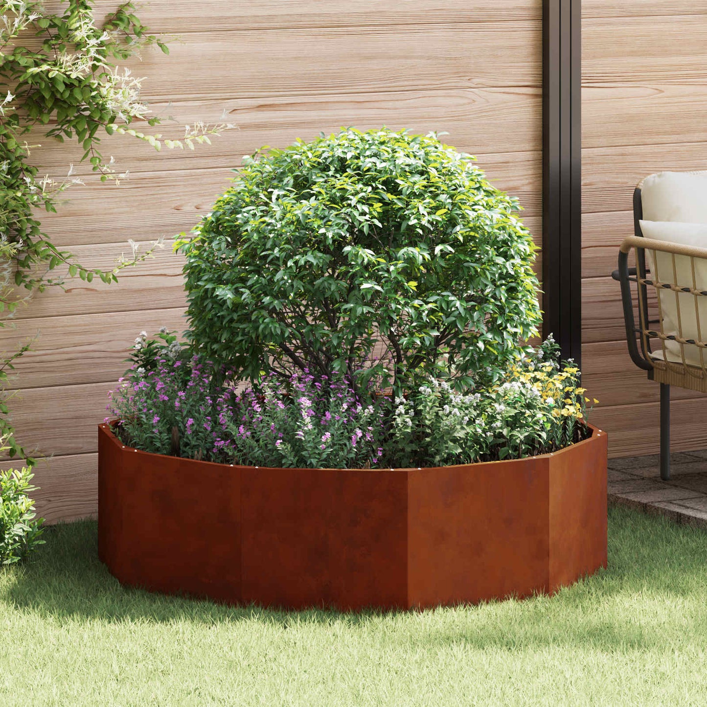 Plantenbak Roestig 120 x 120 x 35 cm Cortenstaal is nu te koop bij PeponiXL, paradijselijk wonen!