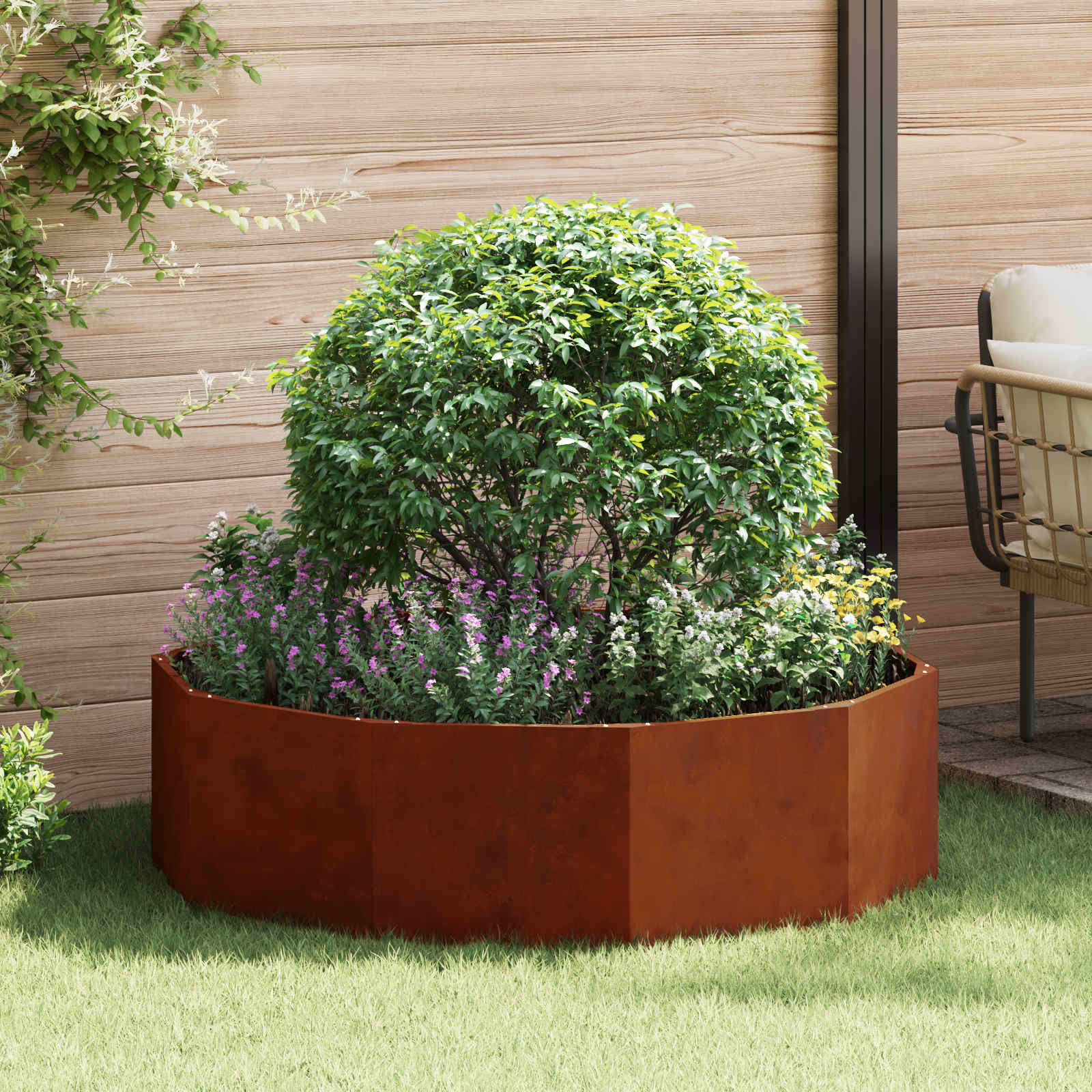 Plantenbak Roestig 120 x 120 x 35 cm Cortenstaal is nu te koop bij PeponiXL, paradijselijk wonen!