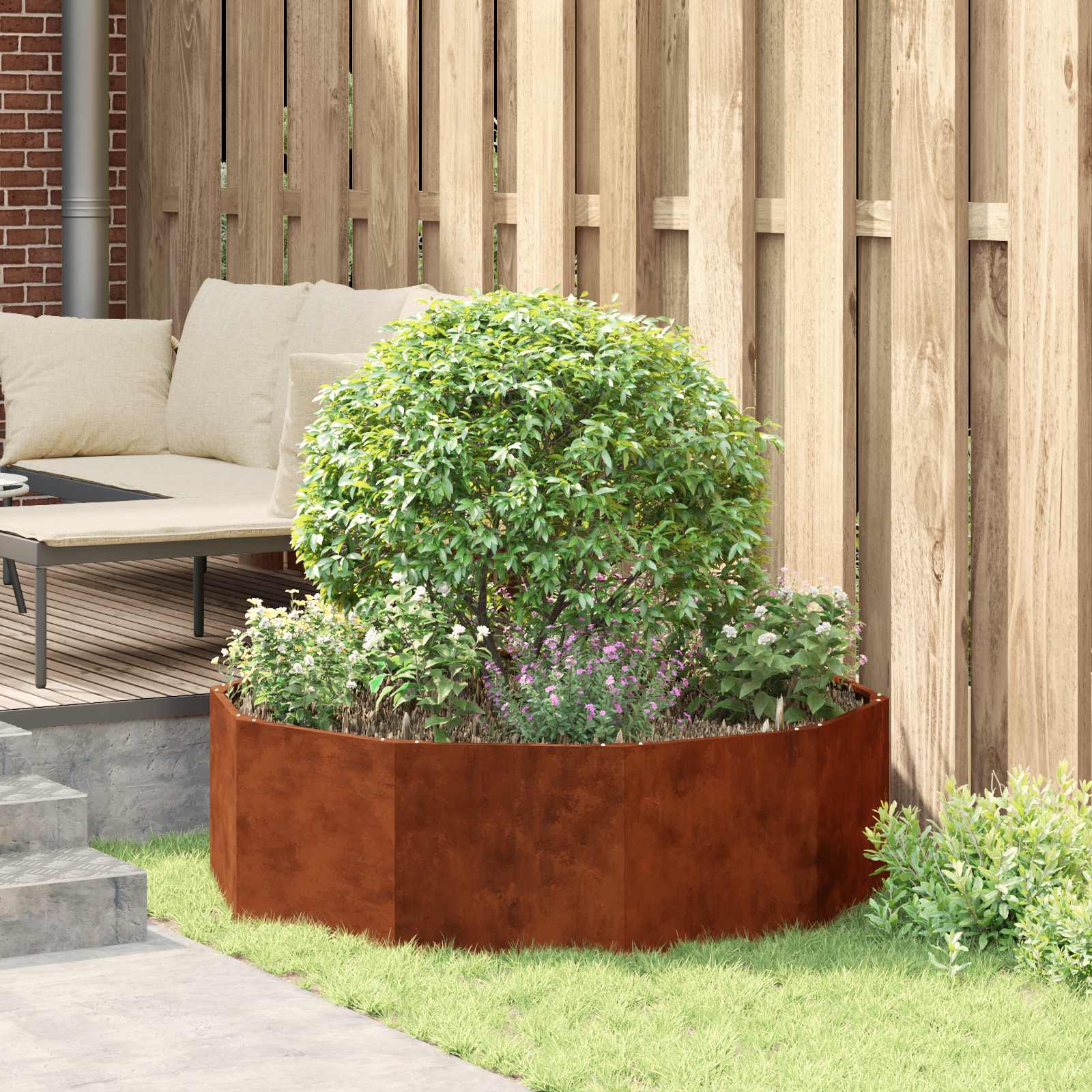 Plantenbak Roestig 120 x 120 x 35 cm Cortenstaal is nu te koop bij PeponiXL, paradijselijk wonen!