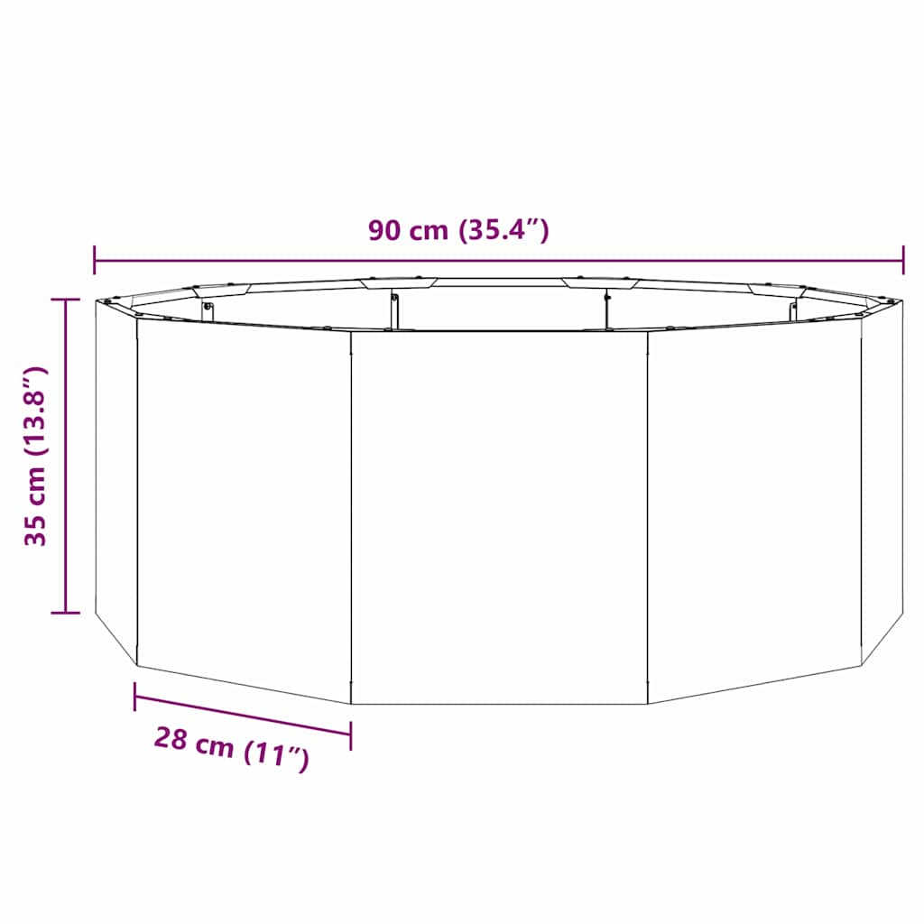 Plantenbak Zwart 90 x 90 x 35 cm Staal is nu te koop bij PeponiXL, paradijselijk wonen!