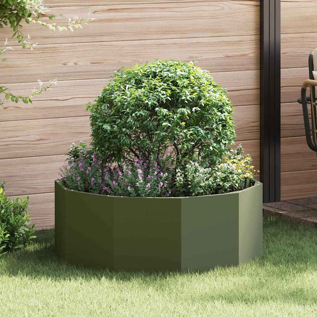 Plantenbak Olijf Groen 90 x 90 x 35 cm Staal is nu te koop bij PeponiXL, paradijselijk wonen!