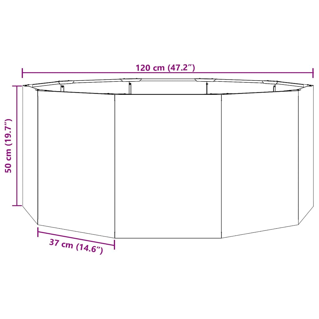 Plantenbak Antraciet 120 x 120 x 50 cm Staal is nu te koop bij PeponiXL, paradijselijk wonen!