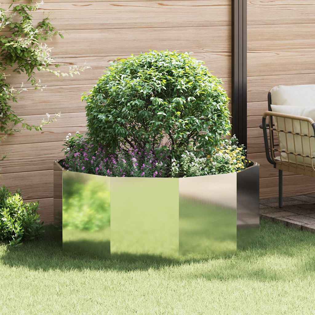Plantenbak Zilver 120 x 120 x 50 cm Gegalvaniseerd staal is nu te koop bij PeponiXL, paradijselijk wonen!