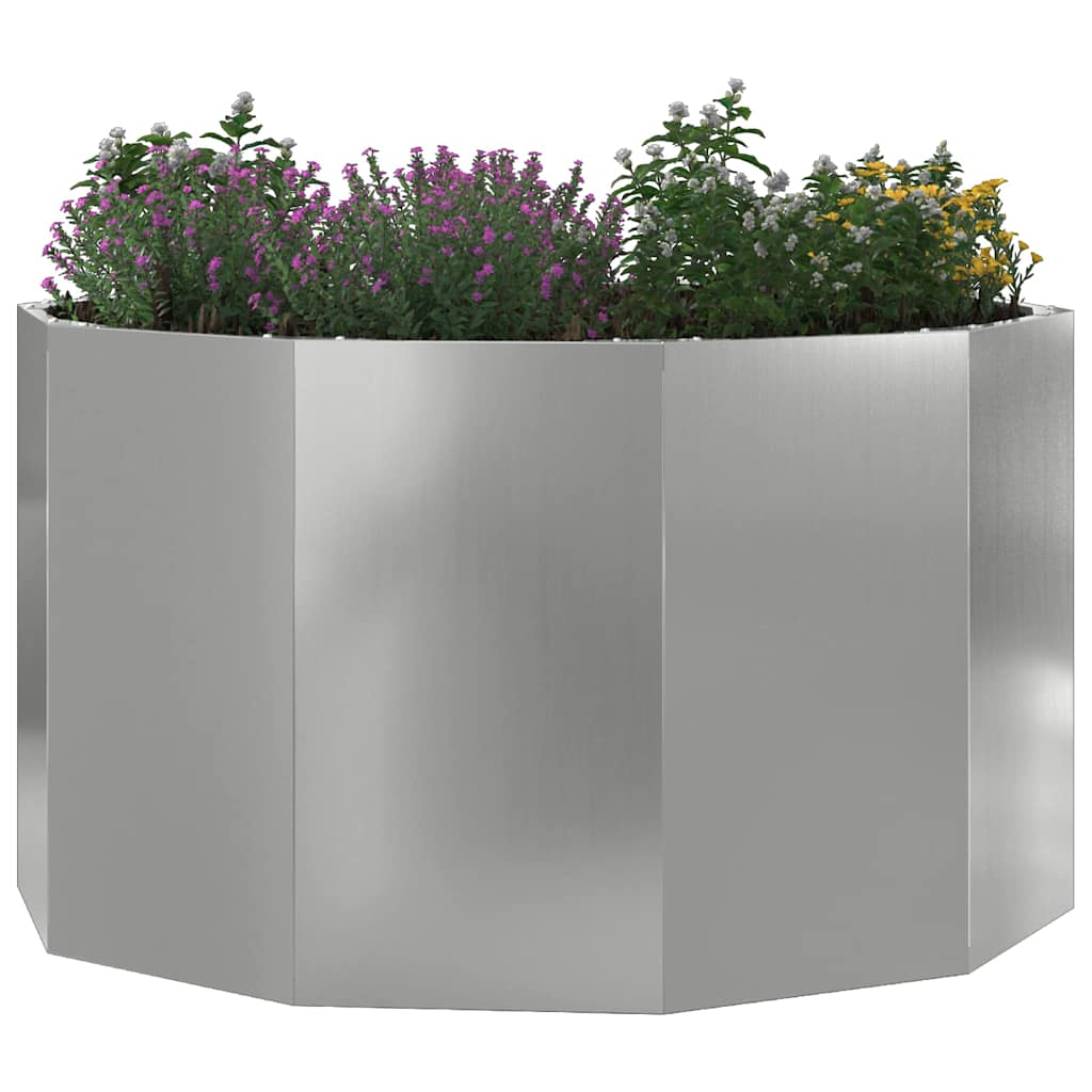 Plantenbak Zilver 90 x 90 x 50 cm Gegalvaniseerd staal is nu te koop bij PeponiXL, paradijselijk wonen!