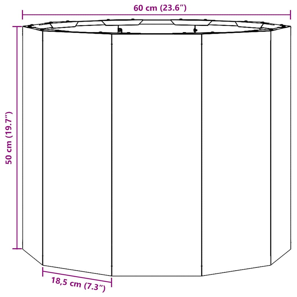 Plantenbak Antraciet 60 x 60 x 50 cm Staal is nu te koop bij PeponiXL, paradijselijk wonen!