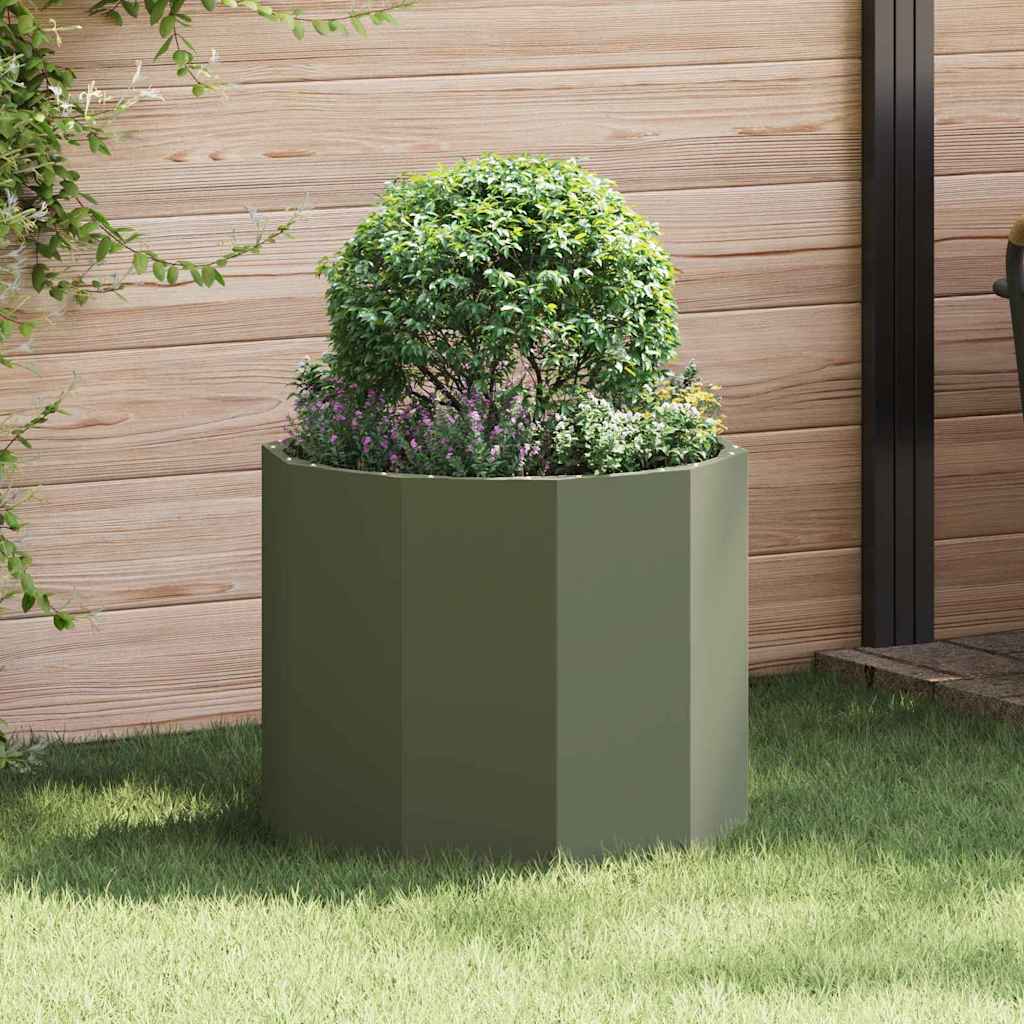 Plantenbak Olijf Groen 60 x 60 x 50 cm Staal is nu te koop bij PeponiXL, paradijselijk wonen!