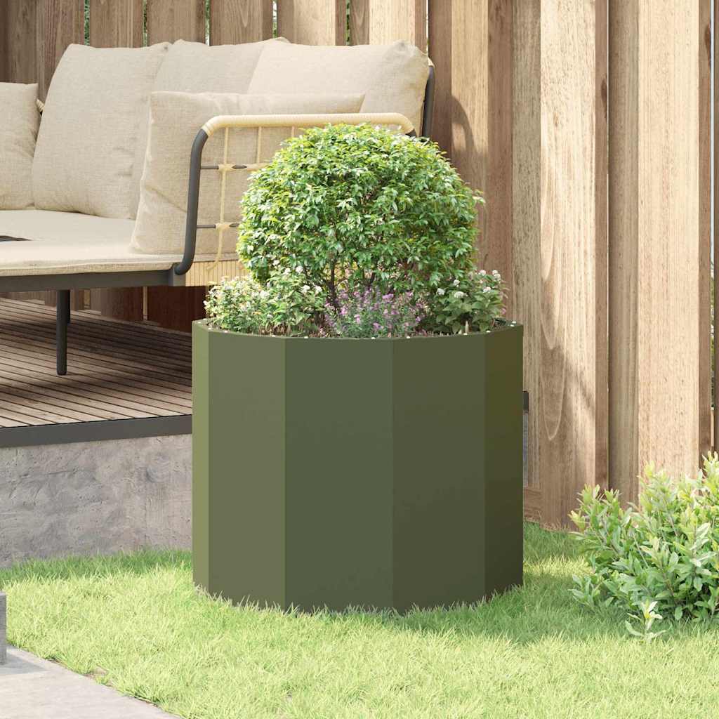 Plantenbak Olijf Groen 60 x 60 x 50 cm Staal is nu te koop bij PeponiXL, paradijselijk wonen!