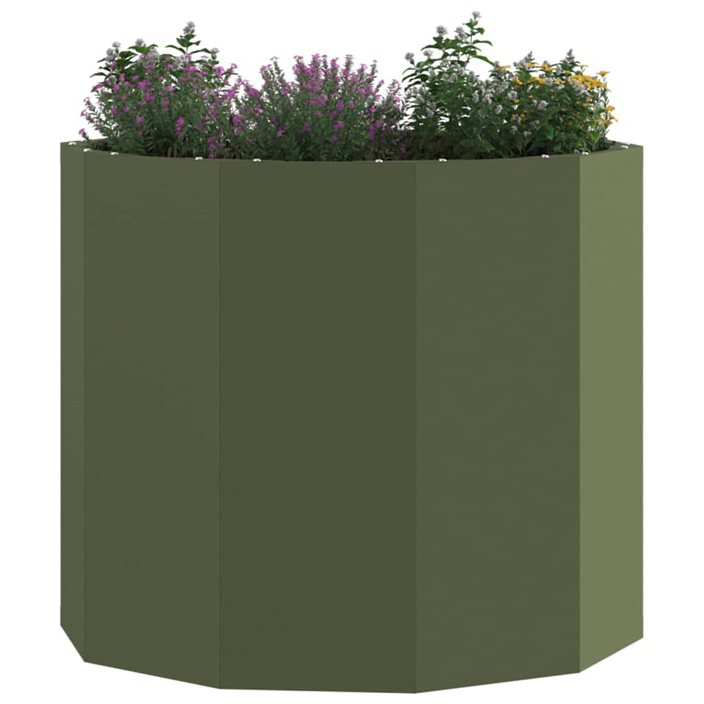 Plantenbak Olijf Groen 60 x 60 x 50 cm Staal is nu te koop bij PeponiXL, paradijselijk wonen!