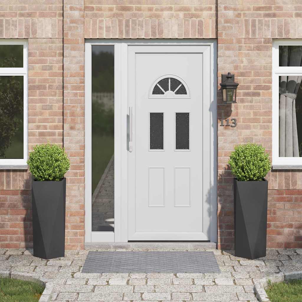 Plantenbak 2 pcs Zwart 30 x 30 x 75 cm Staal is nu te koop bij PeponiXL, paradijselijk wonen!