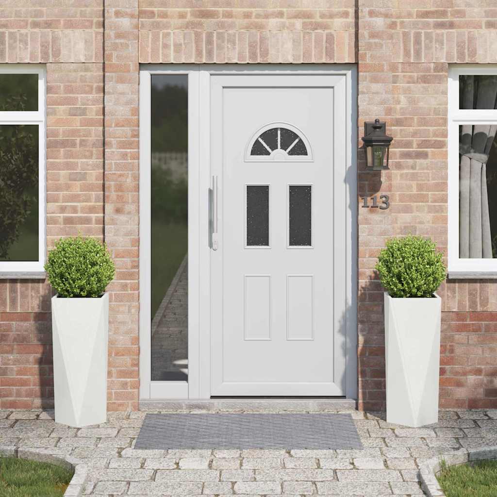 Plantenbak 2 pcs Wit 30 x 30 x 75 cm Staal is nu te koop bij PeponiXL, paradijselijk wonen!