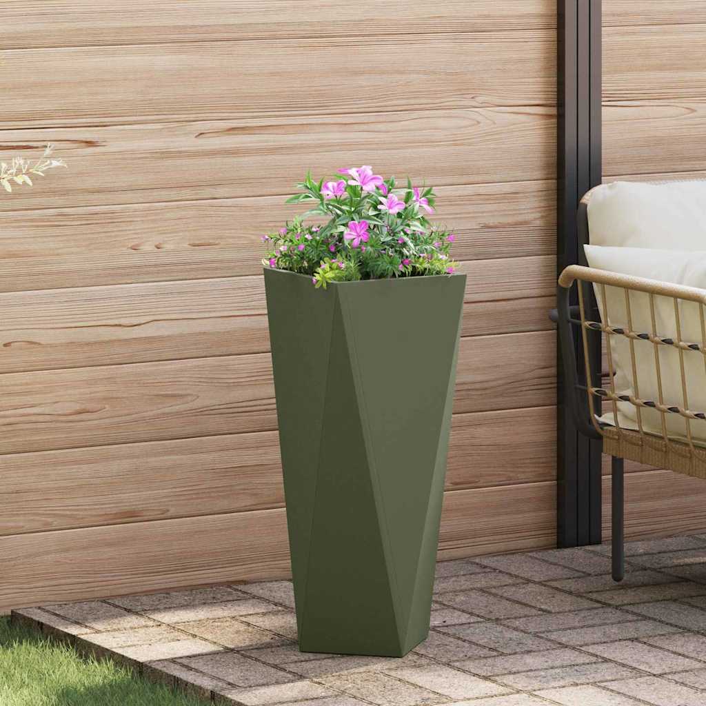 Plantenbak Olijf Groen 30 x 30 x 75 cm Staal is nu te koop bij PeponiXL, paradijselijk wonen!
