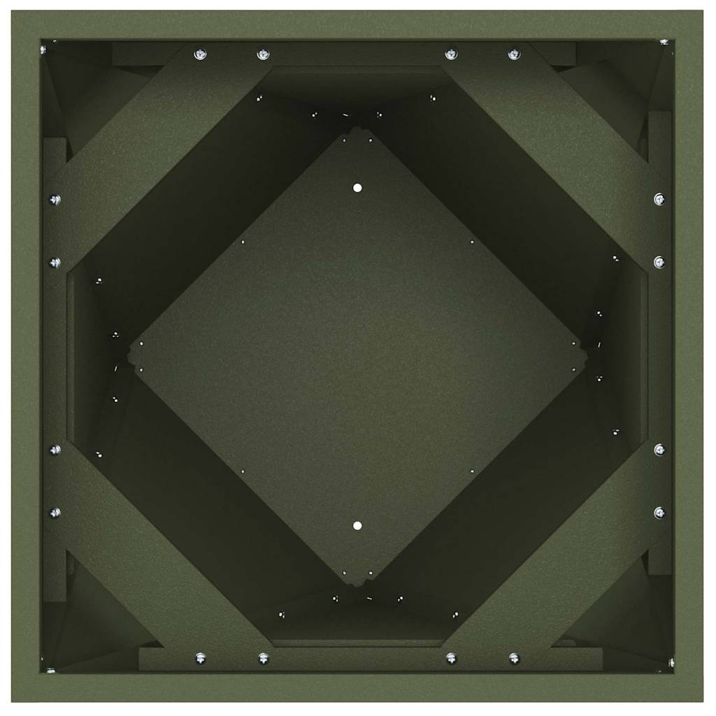 Plantenbak 2 pcs Olijf Groen 30 x 30 x 75 cm Staal is nu te koop bij PeponiXL, paradijselijk wonen!
