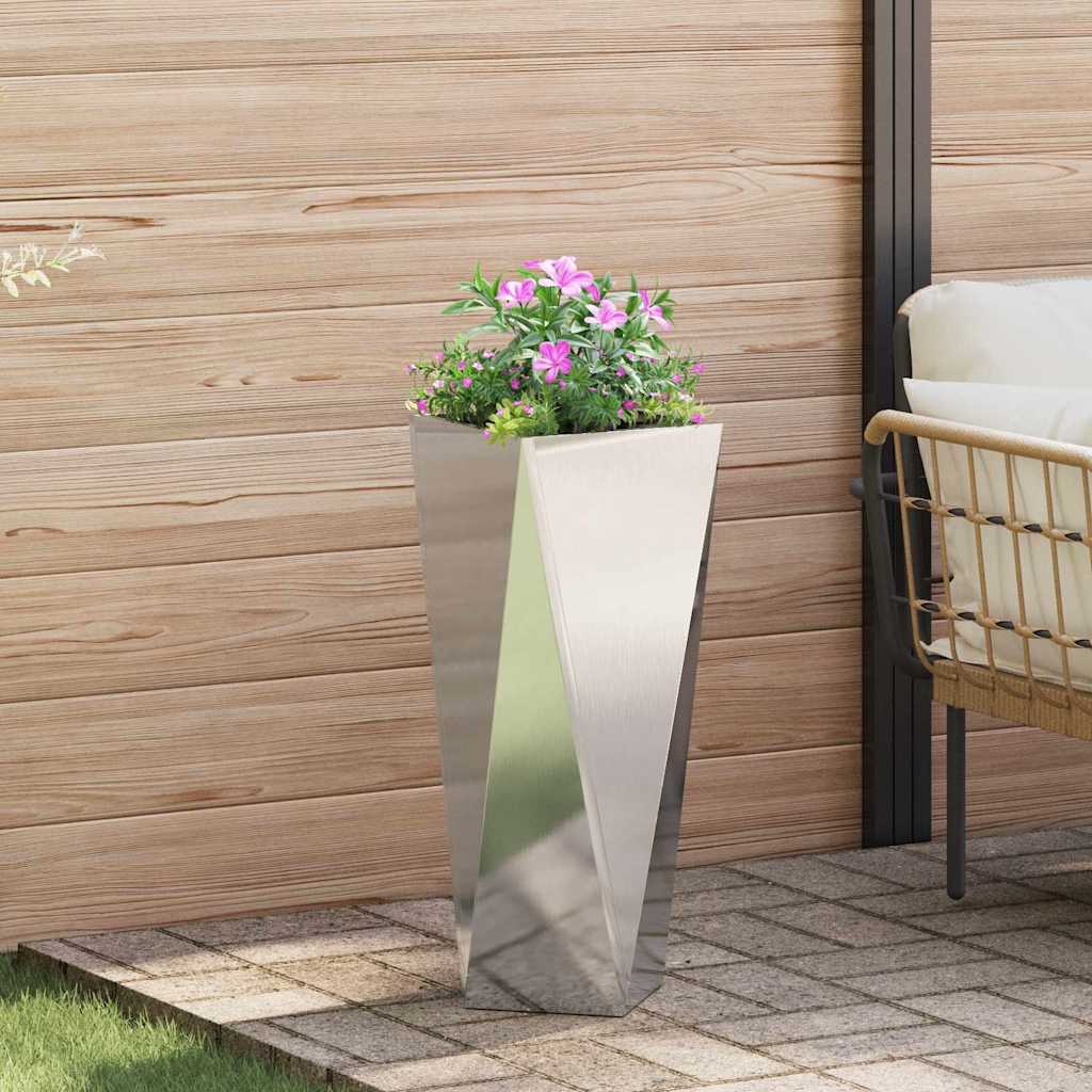 Plantenbak Zilver 30 x 30 x 75 cm Roestvrij staal is nu te koop bij PeponiXL, paradijselijk wonen!