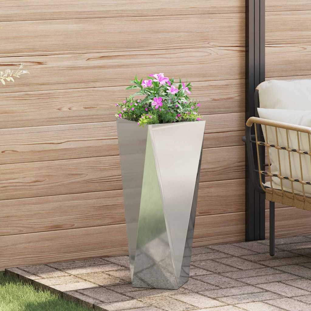 Plantenbak Zilver 30 x 30 x 75 cm Gegalvaniseerd staal is nu te koop bij PeponiXL, paradijselijk wonen!