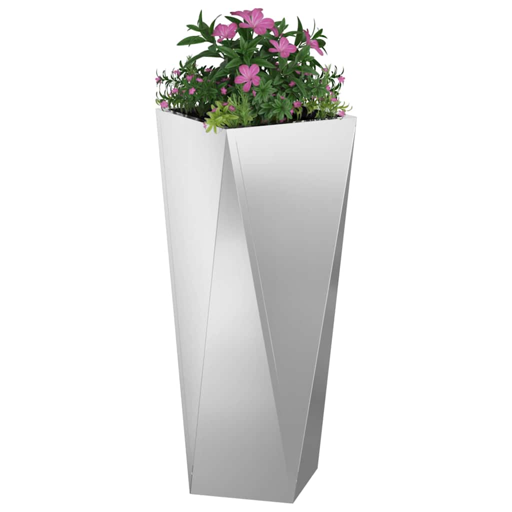Plantenbak Zilver 30 x 30 x 75 cm Gegalvaniseerd staal is nu te koop bij PeponiXL, paradijselijk wonen!
