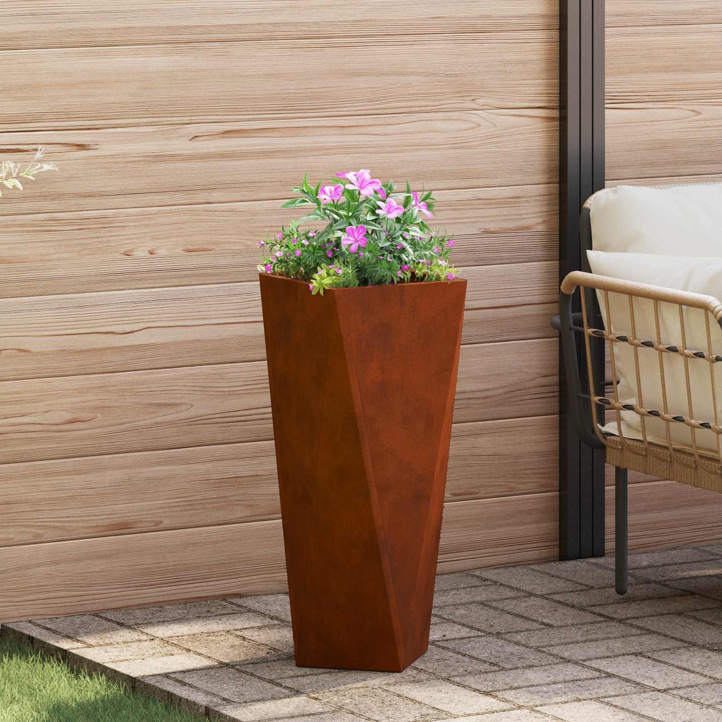 Plantenbak Roestig 30 x 30 x 75 cm Cortenstaal is nu te koop bij PeponiXL, paradijselijk wonen!