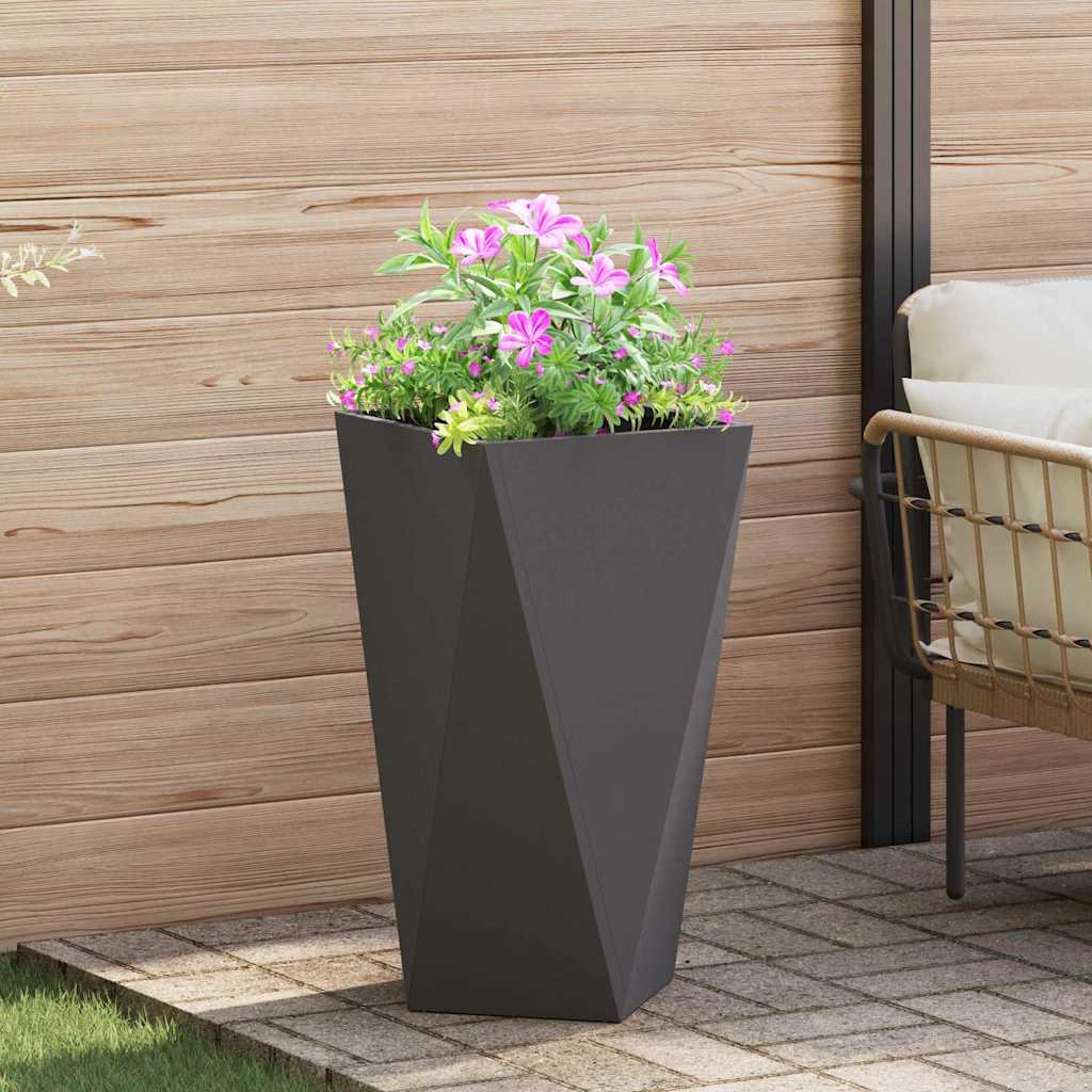 Plantenbak 2 pcs Zwart 40 x 40 x 75 cm Staal is nu te koop bij PeponiXL, paradijselijk wonen!