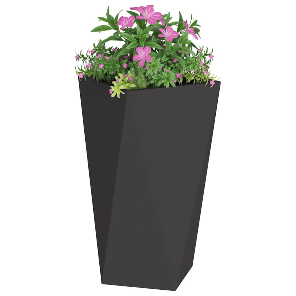 Plantenbak 2 pcs Zwart 40 x 40 x 75 cm Staal is nu te koop bij PeponiXL, paradijselijk wonen!