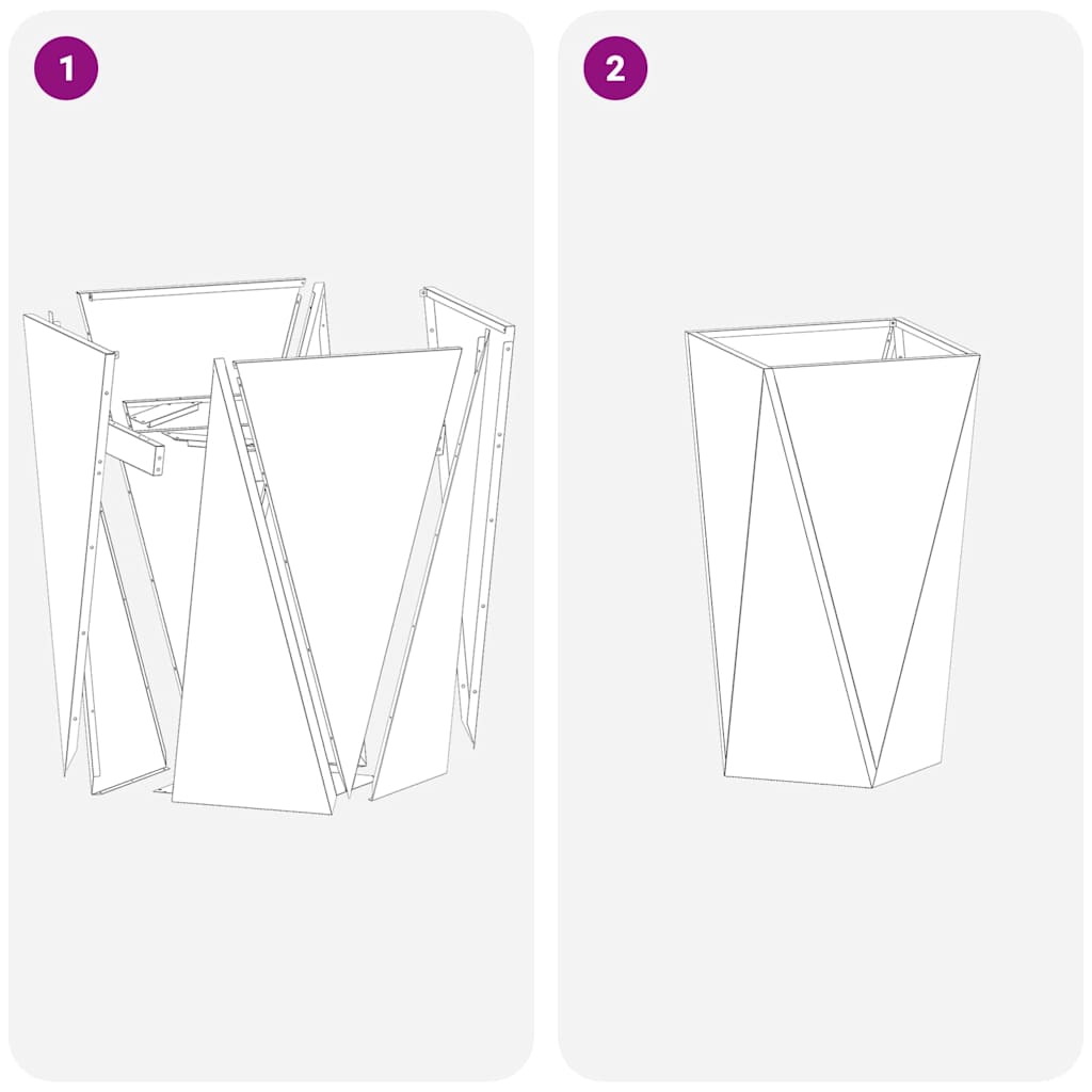Plantenbak 2 pcs Wit 40 x 40 x 75 cm Staal is nu te koop bij PeponiXL, paradijselijk wonen!