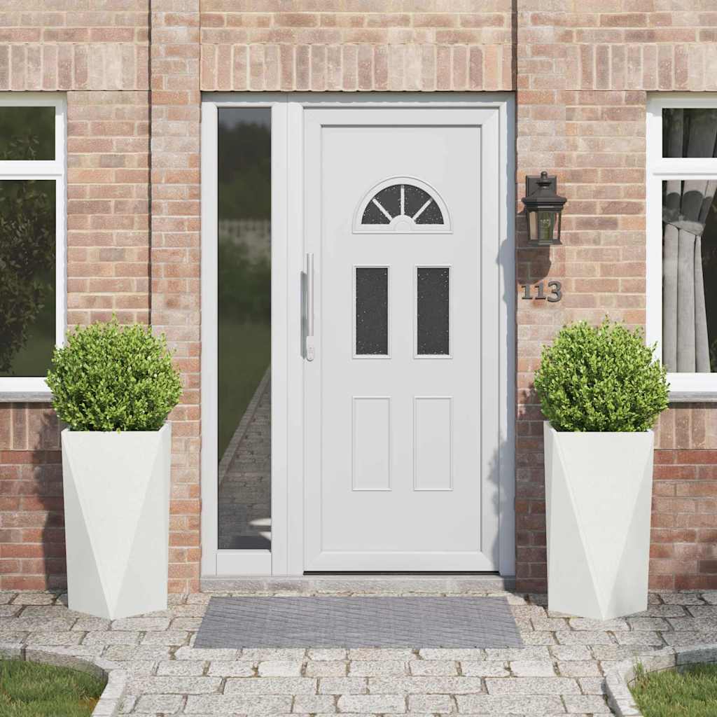 Plantenbak 2 pcs Wit 40 x 40 x 75 cm Staal is nu te koop bij PeponiXL, paradijselijk wonen!