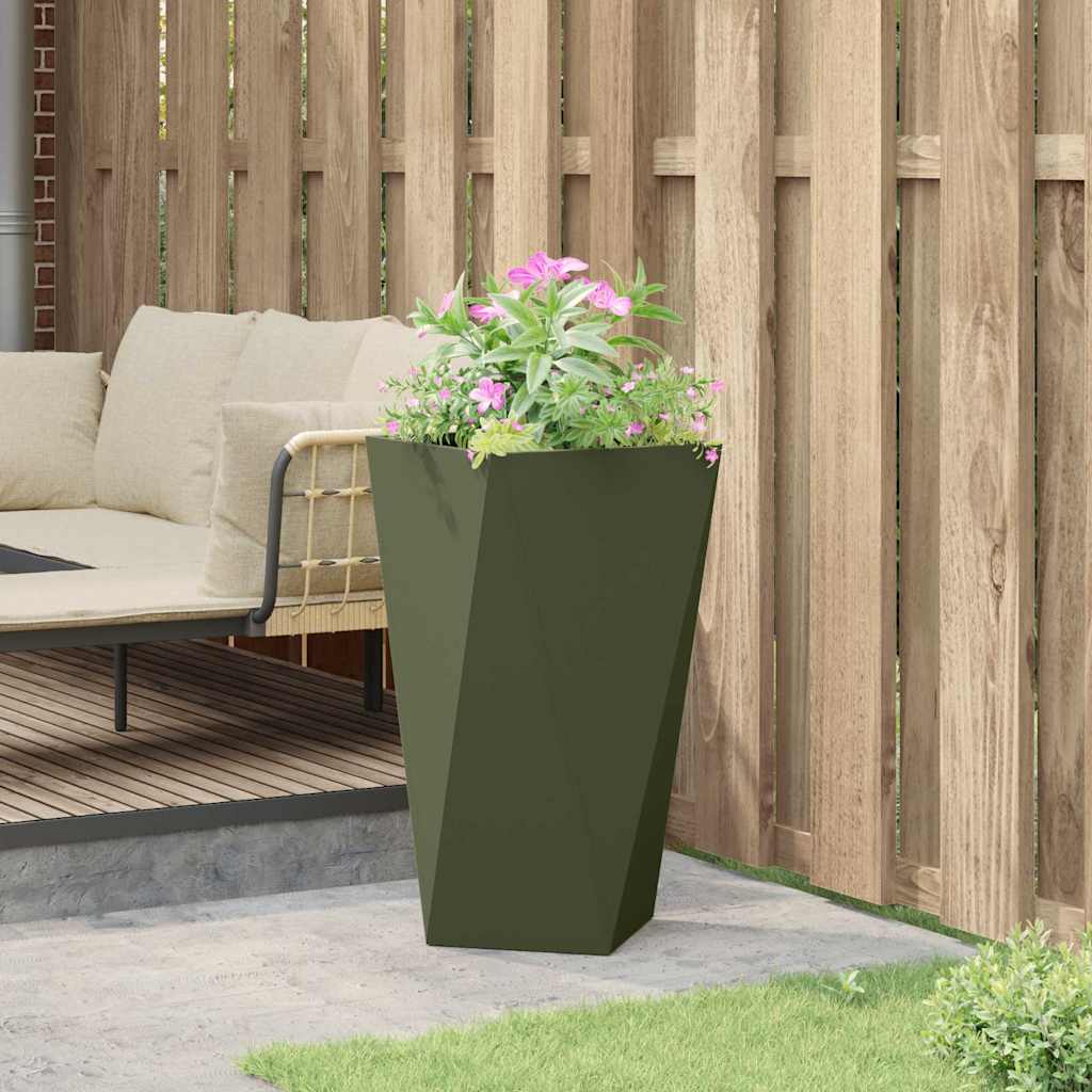 Plantenbak Olijf Groen 40 x 40 x 75 cm Staal is nu te koop bij PeponiXL, paradijselijk wonen!