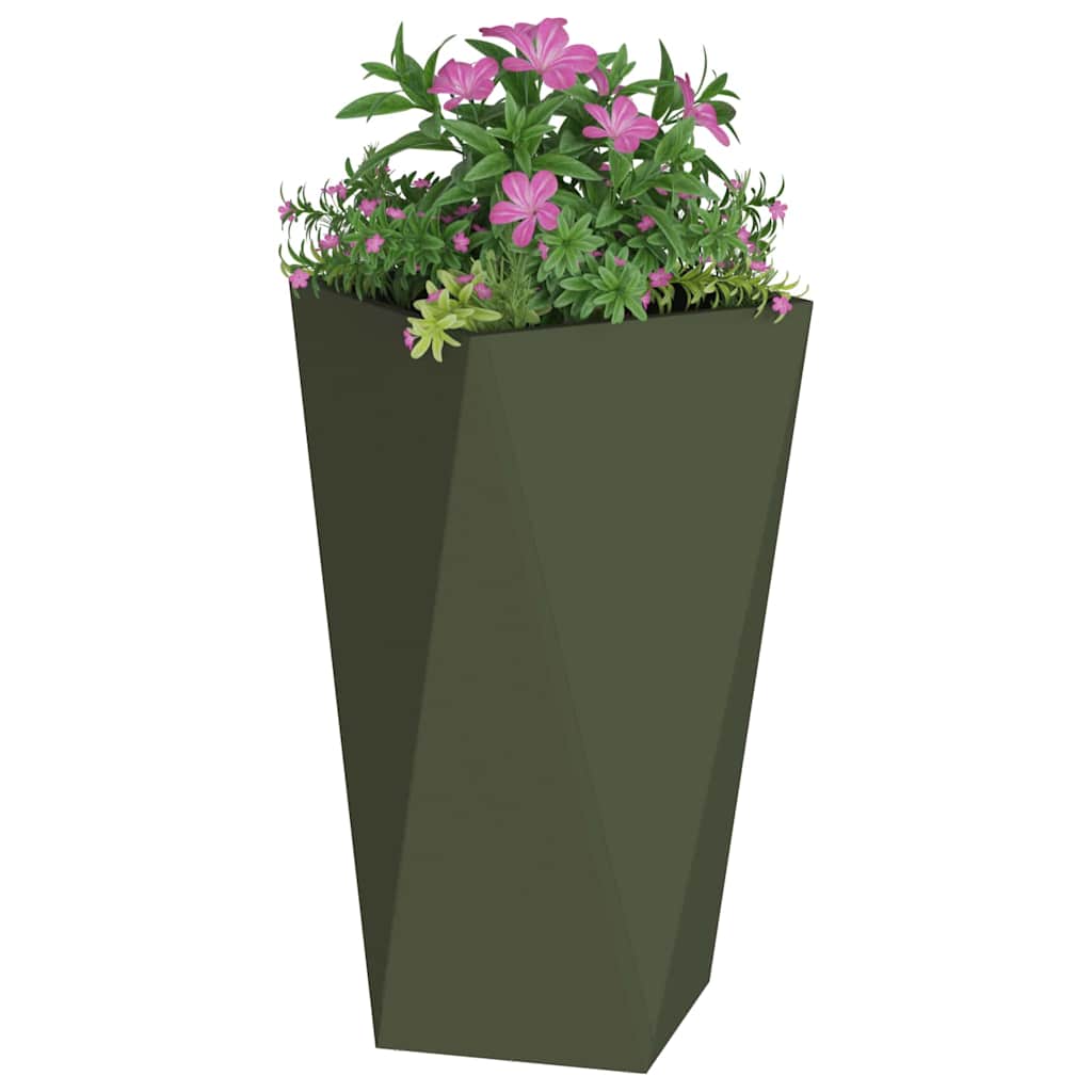 Plantenbak Olijf Groen 40 x 40 x 75 cm Staal is nu te koop bij PeponiXL, paradijselijk wonen!