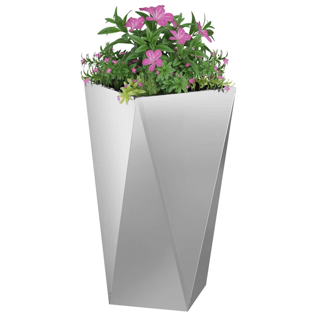 Plantenbak Zilver 40 x 40 x 75 cm Gegalvaniseerd staal is nu te koop bij PeponiXL, paradijselijk wonen!