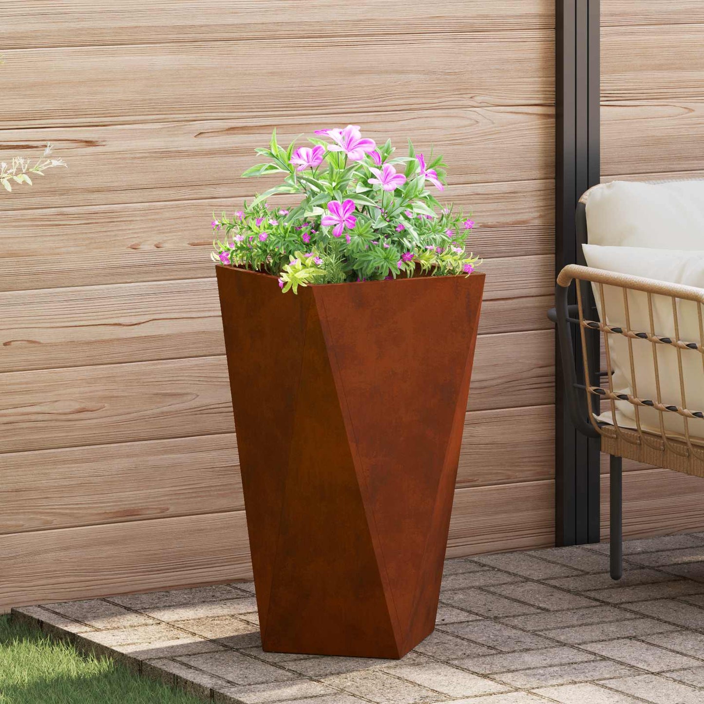 Plantenbak Roestig 40 x 40 x 75 cm Cortenstaal is nu te koop bij PeponiXL, paradijselijk wonen!