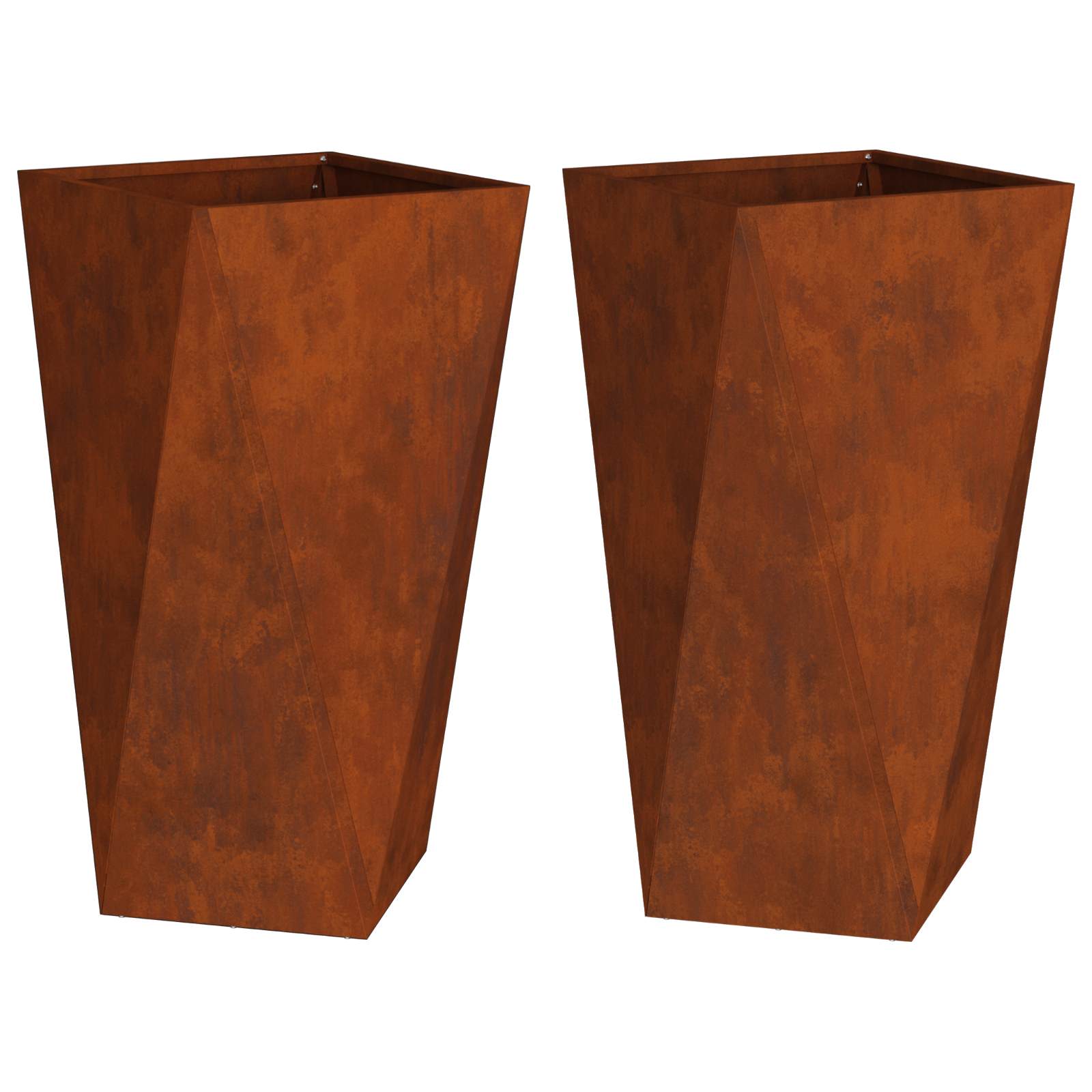 Plantenbak 2 pcs Roestig 40 x 40 x 75 cm Cortenstaal is nu te koop bij PeponiXL, paradijselijk wonen!