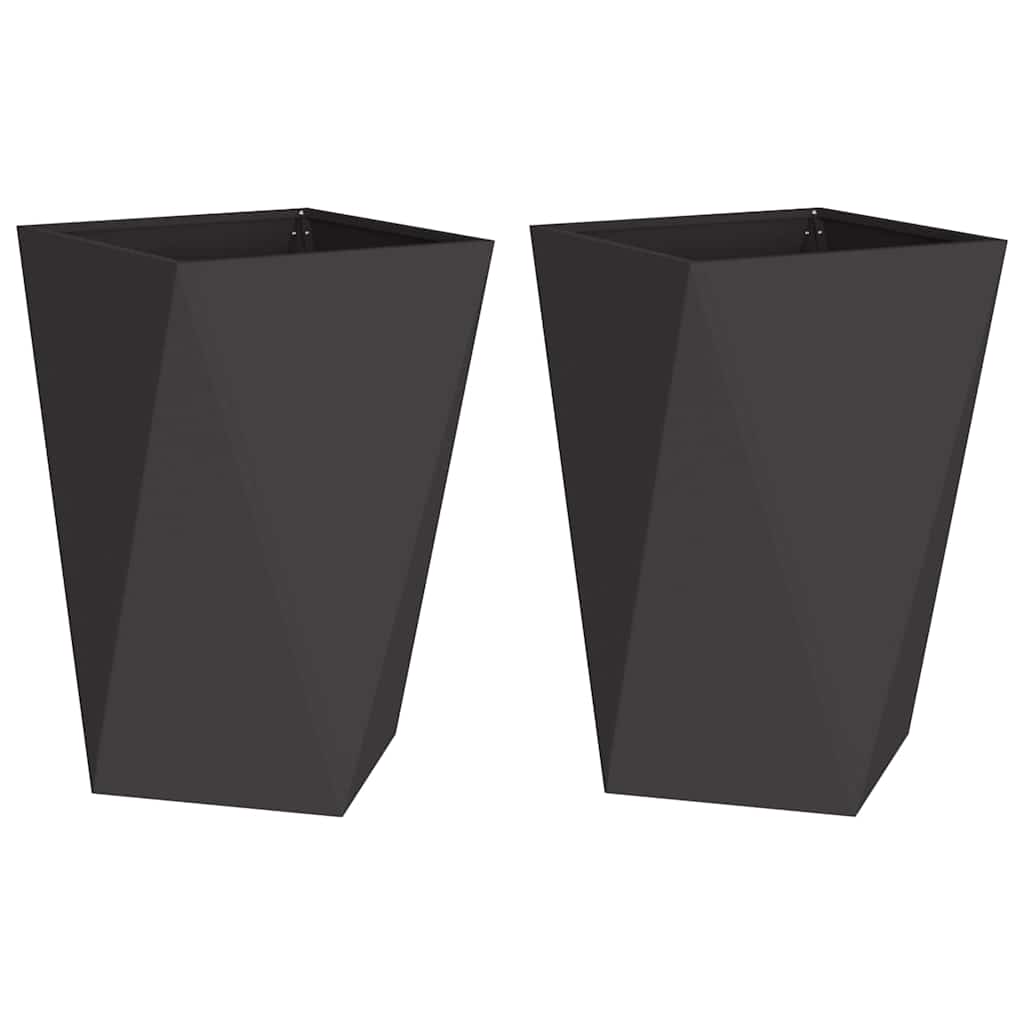 Plantenbak 2 pcs Zwart 50 x 50 x 75 cm Staal is nu te koop bij PeponiXL, paradijselijk wonen!