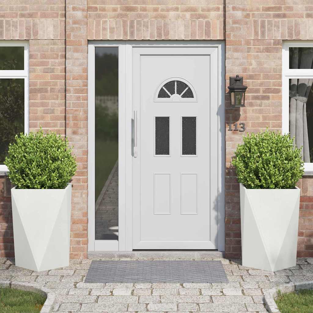 Plantenbak 2 pcs Wit 50 x 50 x 75 cm Staal is nu te koop bij PeponiXL, paradijselijk wonen!