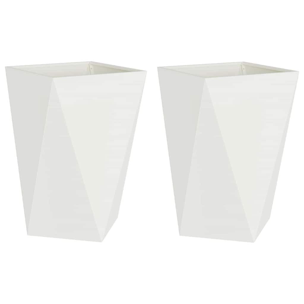 Plantenbak 2 pcs Wit 50 x 50 x 75 cm Staal is nu te koop bij PeponiXL, paradijselijk wonen!