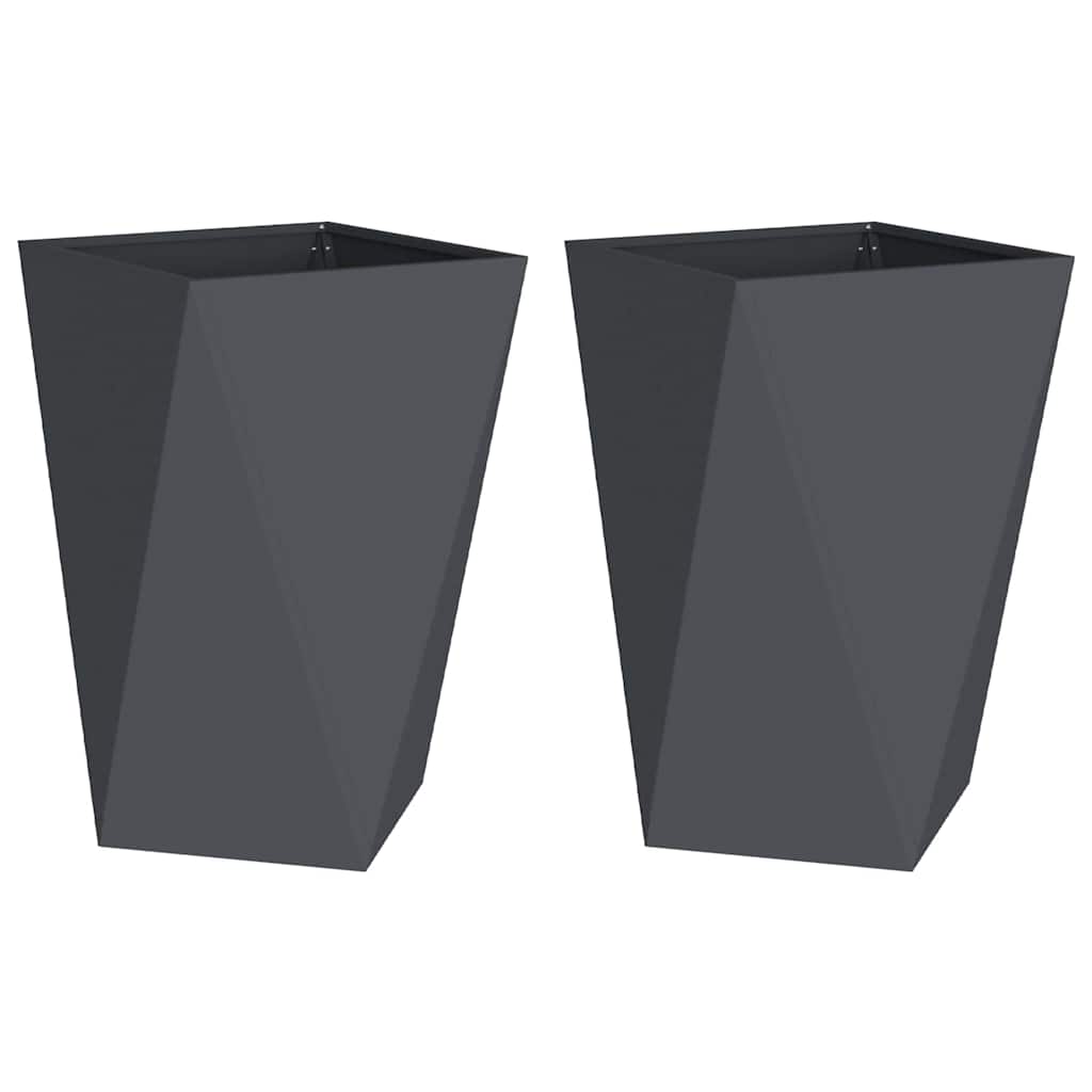 Plantenbak 2 pcs Antraciet 50 x 50 x 75 cm Staal is nu te koop bij PeponiXL, paradijselijk wonen!
