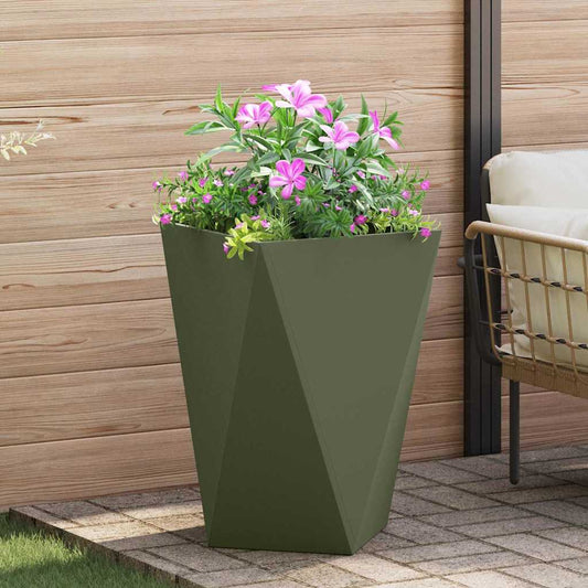 Plantenbak Olijf Groen 50 x 50 x 75 cm Staal is nu te koop bij PeponiXL, paradijselijk wonen!