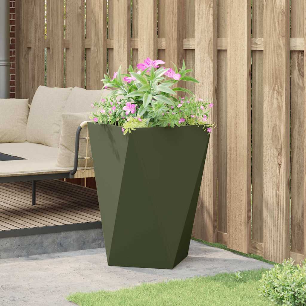 Plantenbak Olijf Groen 50 x 50 x 75 cm Staal is nu te koop bij PeponiXL, paradijselijk wonen!