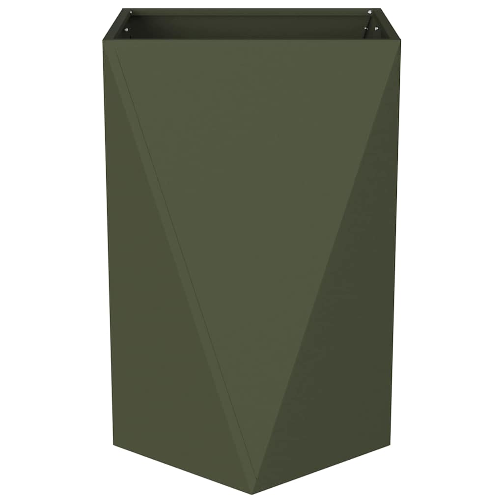 Plantenbak Olijf Groen 50 x 50 x 75 cm Staal is nu te koop bij PeponiXL, paradijselijk wonen!
