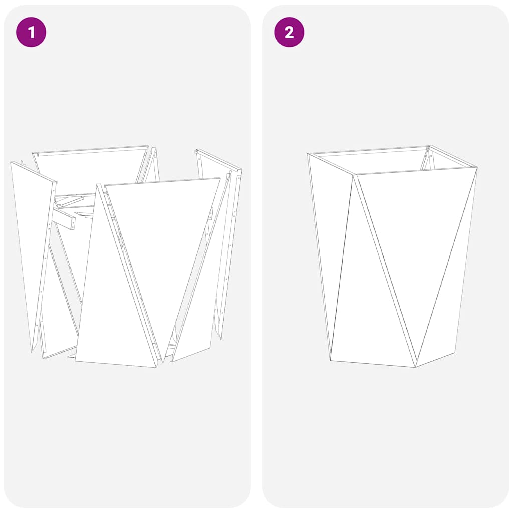 Plantenbak 2 pcs Olijf Groen 50 x 50 x 75 cm Staal is nu te koop bij PeponiXL, paradijselijk wonen!