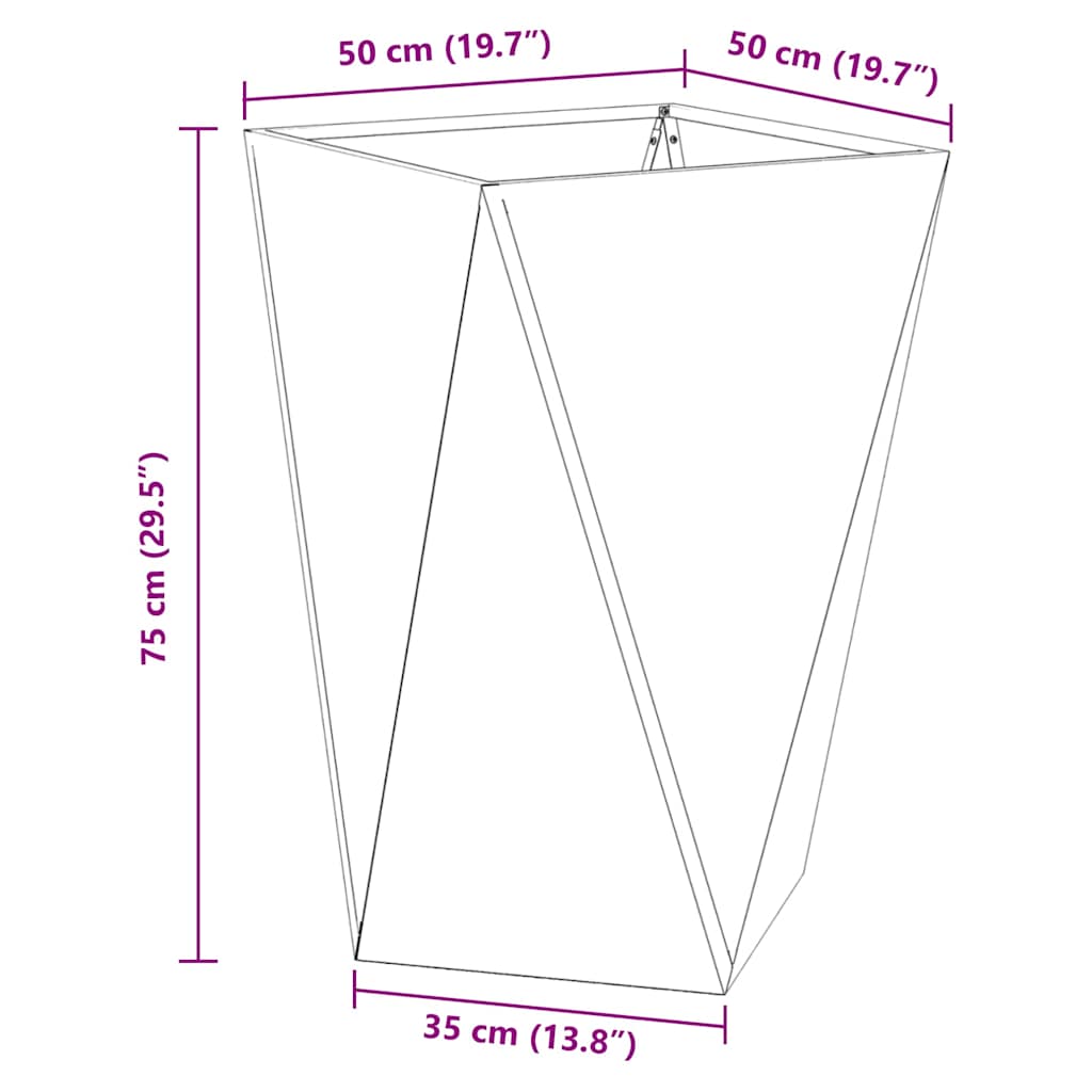 Plantenbak Zilver 50 x 50 x 75 cm Gegalvaniseerd staal is nu te koop bij PeponiXL, paradijselijk wonen!