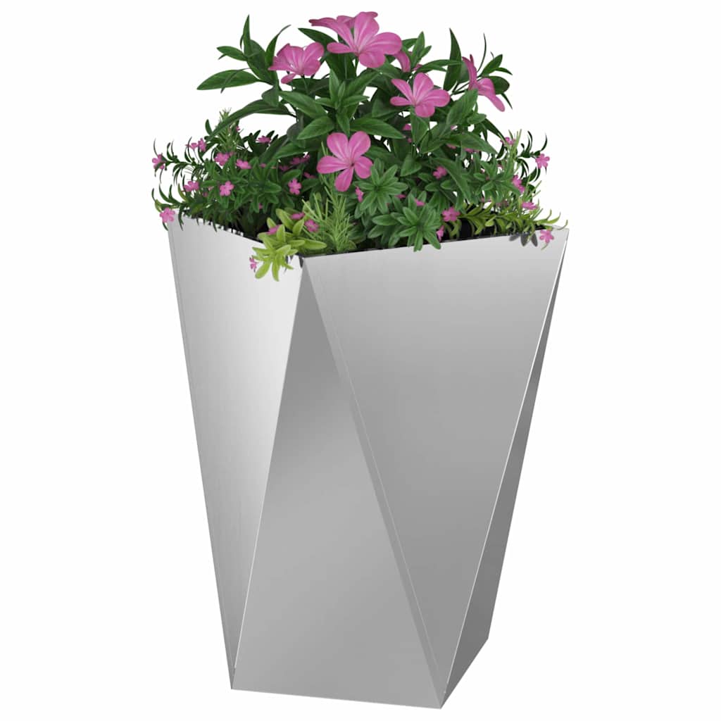 Plantenbak 2 pcs Zilver 50 x 50 x 75 cm Gegalvaniseerd staal is nu te koop bij PeponiXL, paradijselijk wonen!