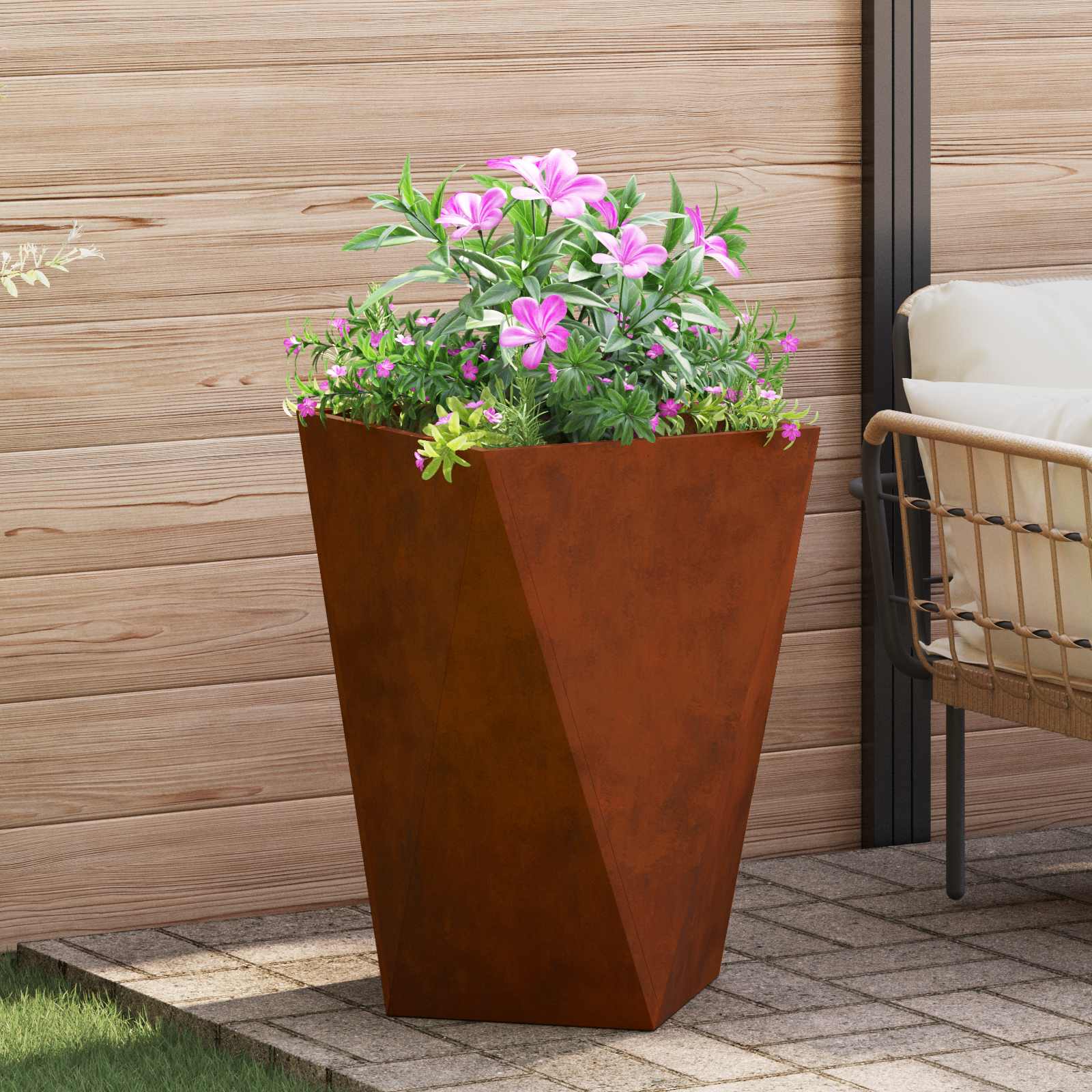 Plantenbak Roestig 50 x 50 x 75 cm Cortenstaal is nu te koop bij PeponiXL, paradijselijk wonen!