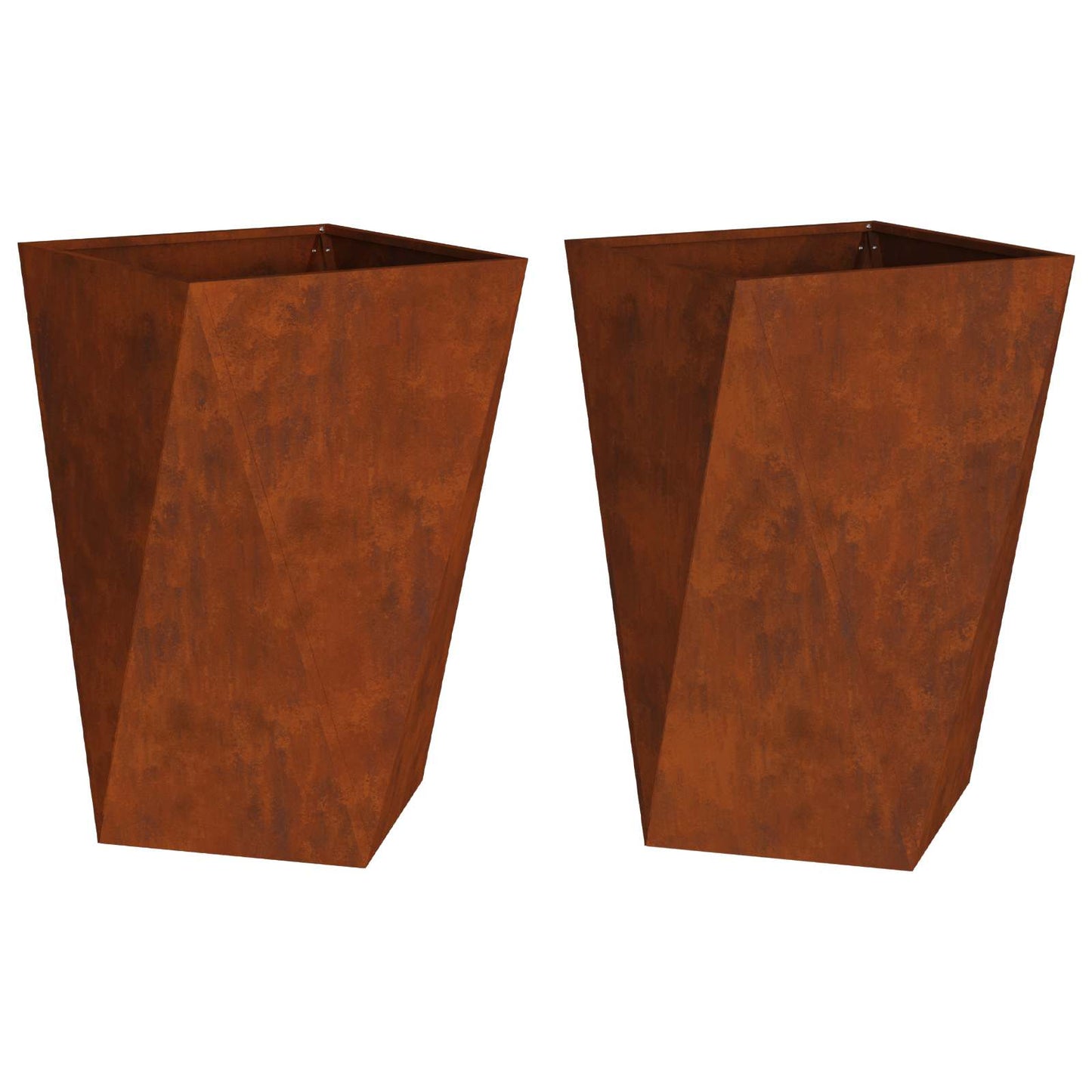 Plantenbak 2 pcs Roestig 50 x 50 x 75 cm Cortenstaal is nu te koop bij PeponiXL, paradijselijk wonen!