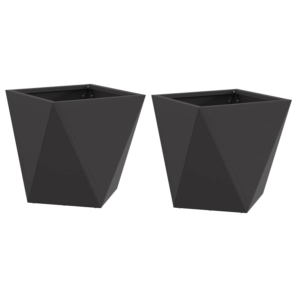 Plantenbak 2 pcs Zwart 30 x 30 x 30 cm Staal is nu te koop bij PeponiXL, paradijselijk wonen!