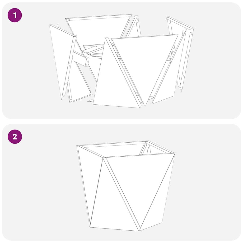 Plantenbak 2 pcs Wit 30 x 30 x 30 cm Staal is nu te koop bij PeponiXL, paradijselijk wonen!