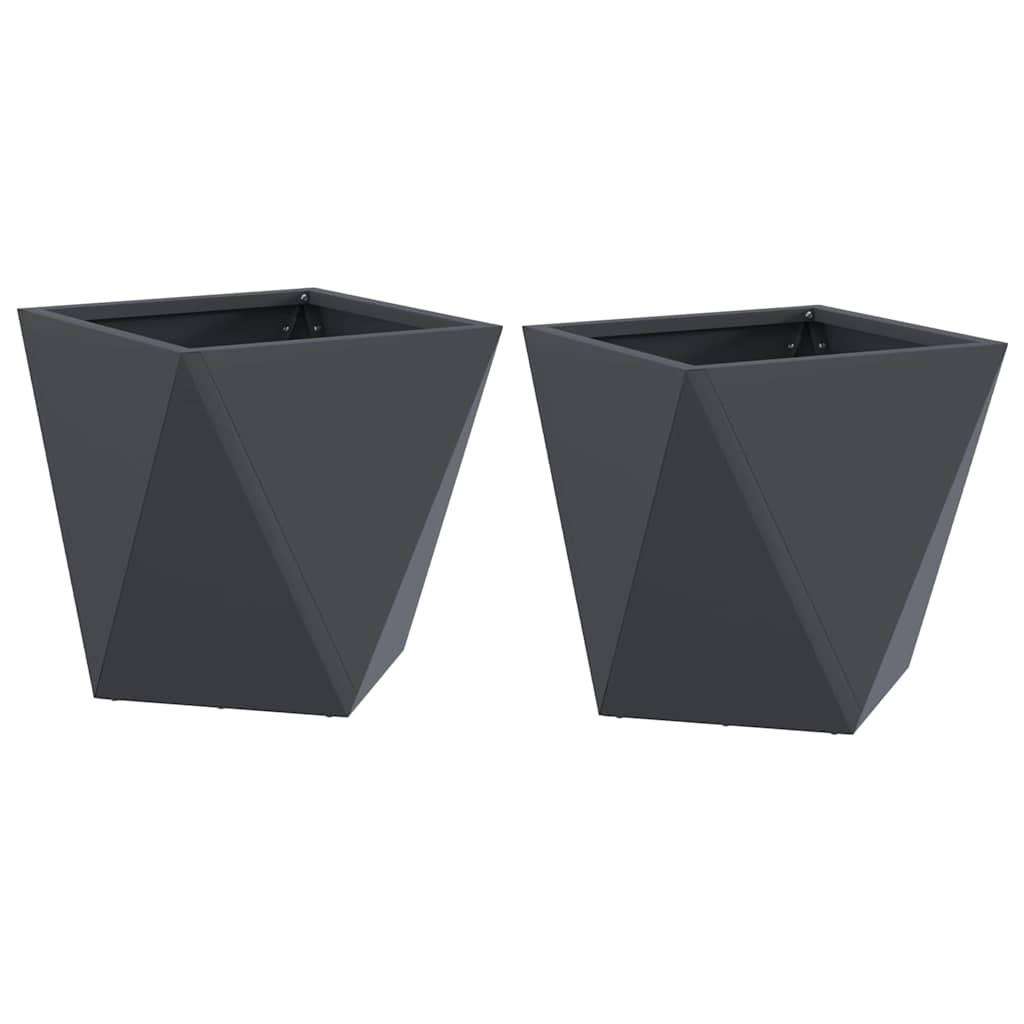 Plantenbak 2 pcs Antraciet 30 x 30 x 30 cm Staal is nu te koop bij PeponiXL, paradijselijk wonen!