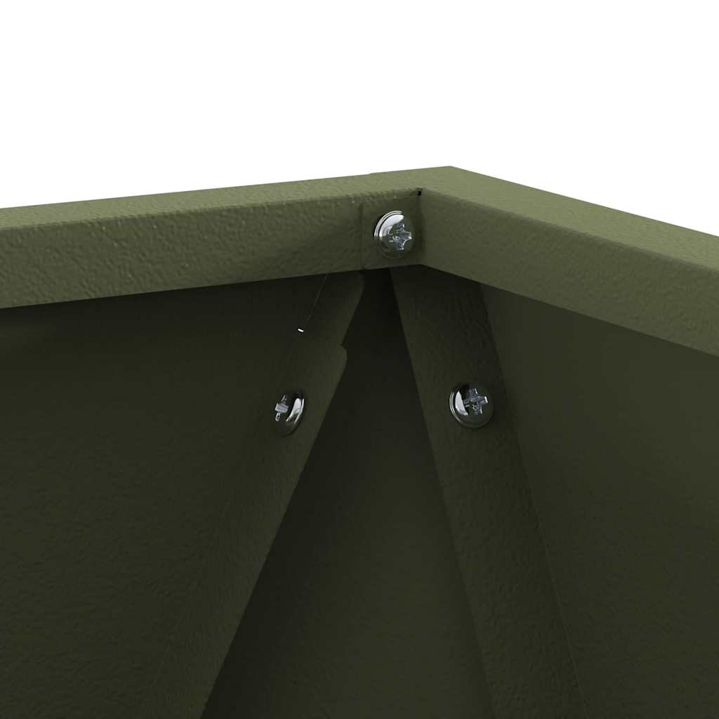 Plantenbak 2 pcs Olijf Groen 30 x 30 x 30 cm Staal is nu te koop bij PeponiXL, paradijselijk wonen!