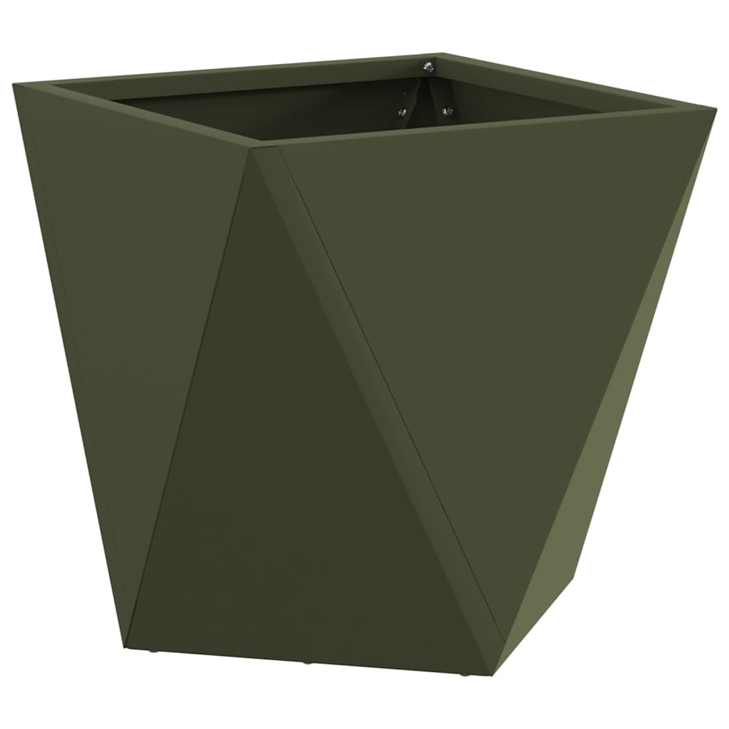Plantenbak 2 pcs Olijf Groen 30 x 30 x 30 cm Staal is nu te koop bij PeponiXL, paradijselijk wonen!