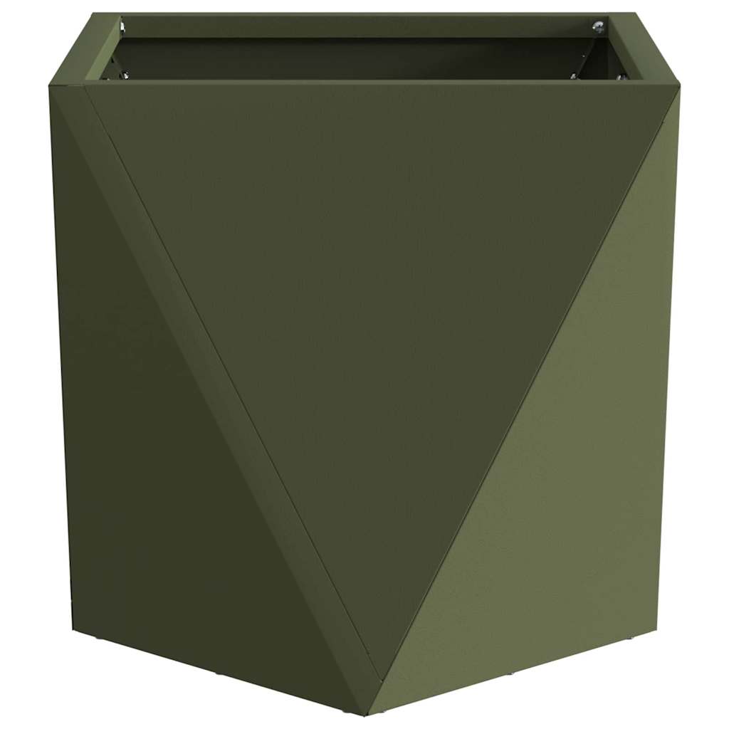 Plantenbak 2 pcs Olijf Groen 30 x 30 x 30 cm Staal is nu te koop bij PeponiXL, paradijselijk wonen!
